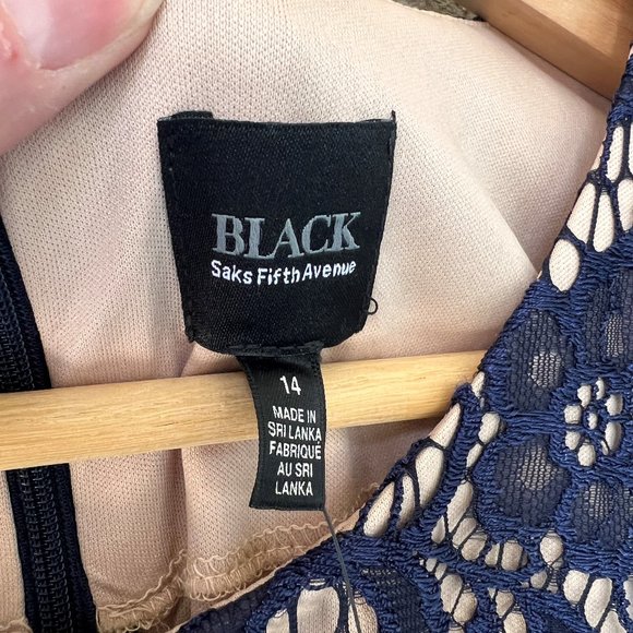 NWT - Saks Fifth Ave Black Label - Cap Sleeve Lace Overlay Dress - Picture 5 of 8